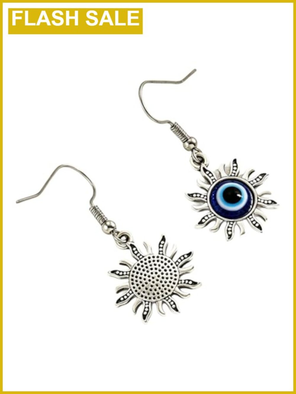 Evil Eye Star Dangle Earrings Gothic Celestial Jewelry Rhinestone Women Gold